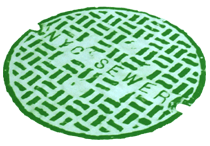 The first layer of green 
paint on the canvas. (Detail of a 'NYC Sewer' cover painting)